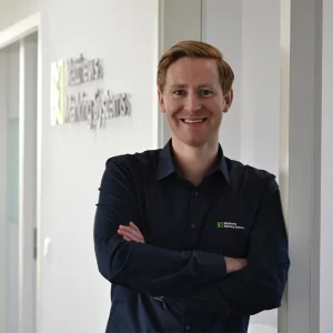 Karl Lindow på kontoret i Estenfeld